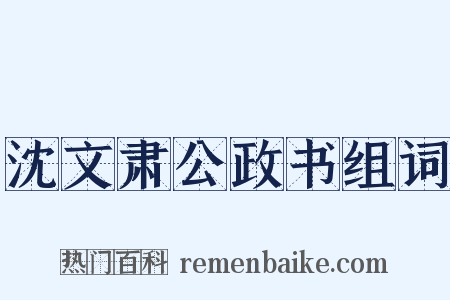 沈文肃公政书组词是什么意思的图片